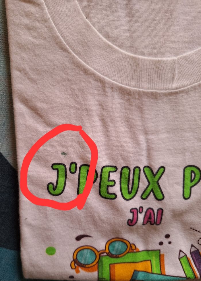 Tee-shirt manches courtes "J'peux pas j'ai école" 5-6 ans - photo numéro 2
