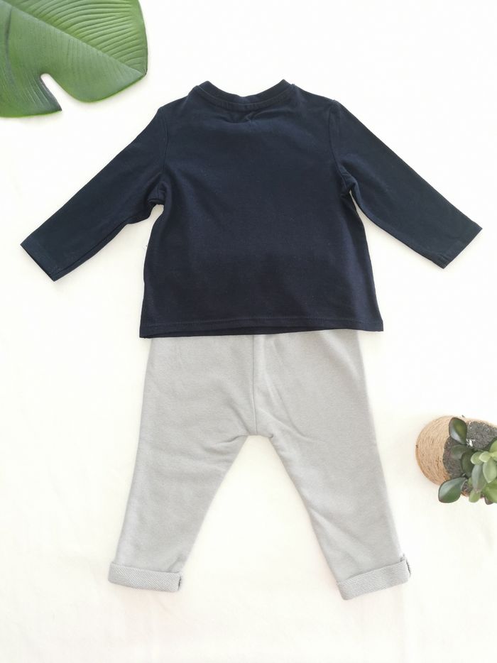 Ensemble Tee-shirt et pantalon gris Kiabi 9 Mois - photo numéro 3
