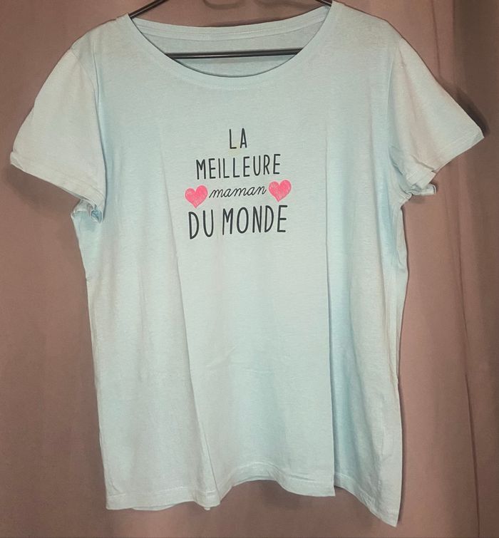 Tee-shirt bleu clair »U Collection »La meilleure maman du monde