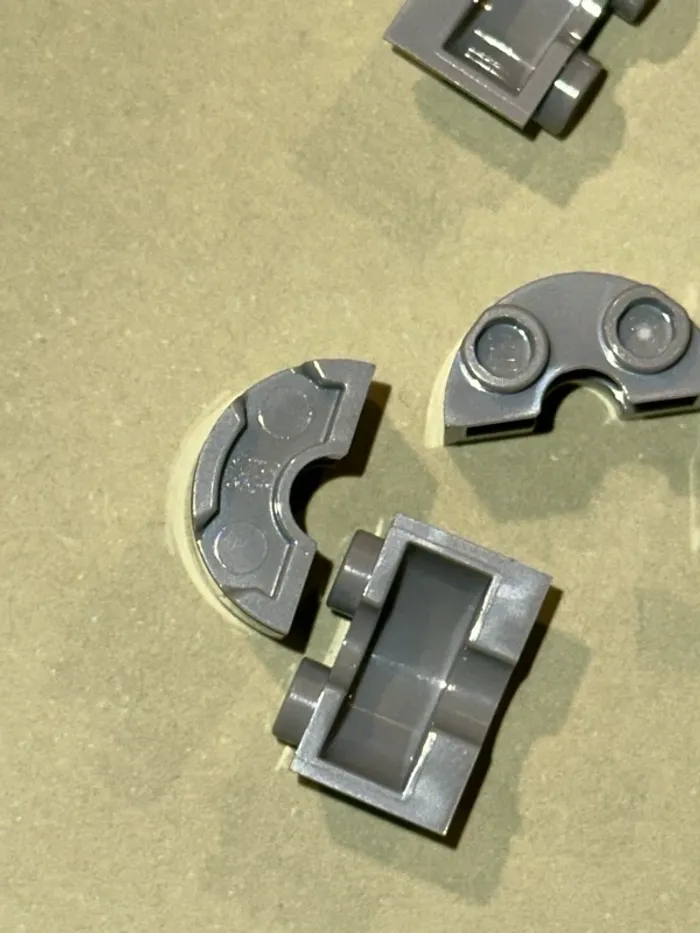 10 Lego Cylinder Half 1 x 2 x 1, ref 68013 Light Bluish Gray - photo numéro 3