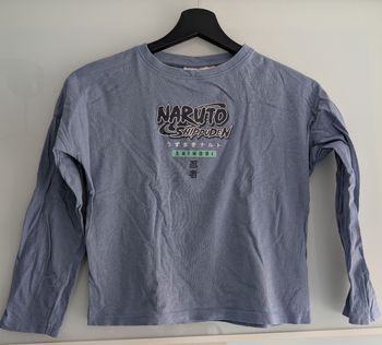 T-shirt manches longues Naruto Shippuden bleu gris 8 ans (126-131 cm)