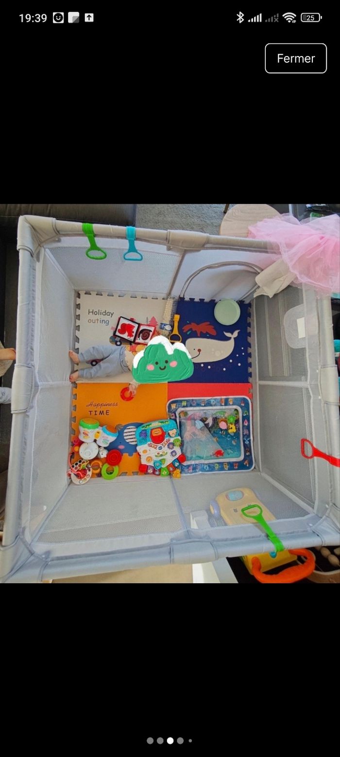 Parc 120cm avec Tapis et prises - photo numéro 3