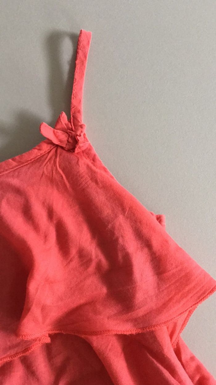 Top bretelles à volants corail 3 ans - photo numéro 2