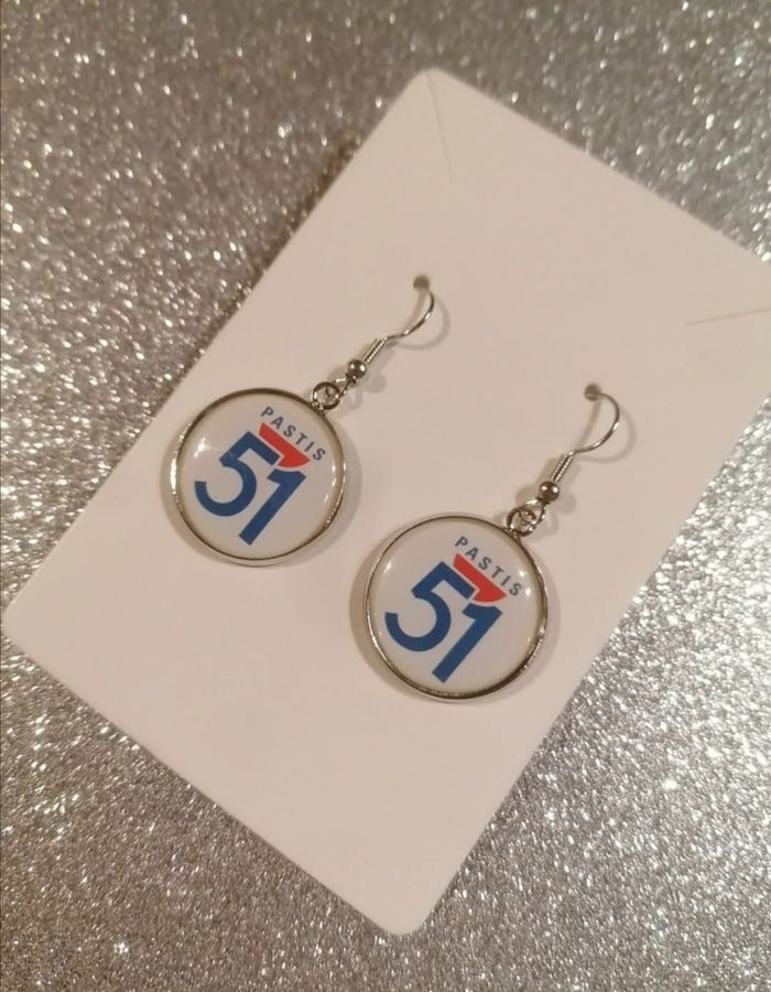 Boucle d'oreille pastis - photo numéro 2