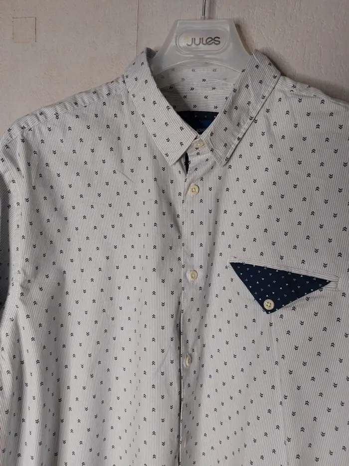 Chemise blanche imprimé bleu "Jack and Jones" - photo numéro 2