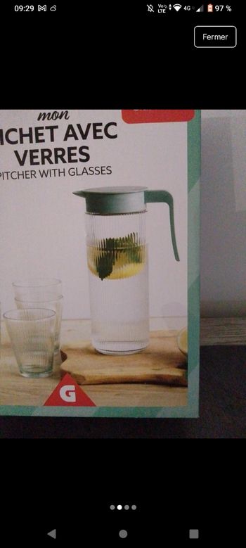 Pichet et ses 4 verres 