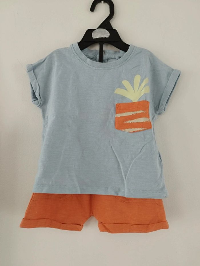 Ensemble tee shirt short bébé garçon 12 mois - photo numéro 6