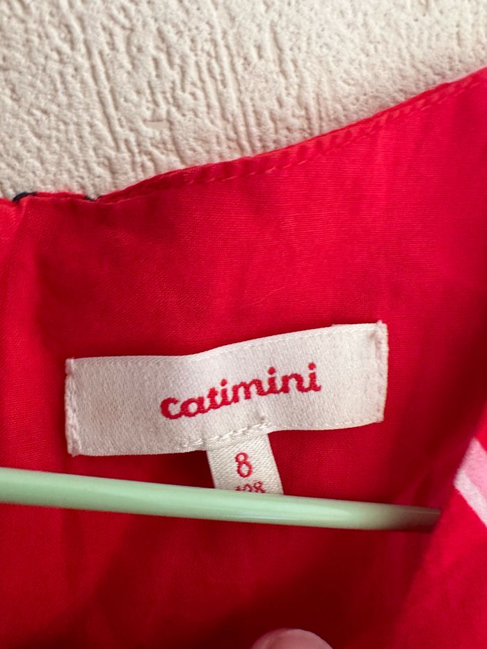 Robe rouge sans manches en coton imprimée fille 8 ans Catimini - photo numéro 3