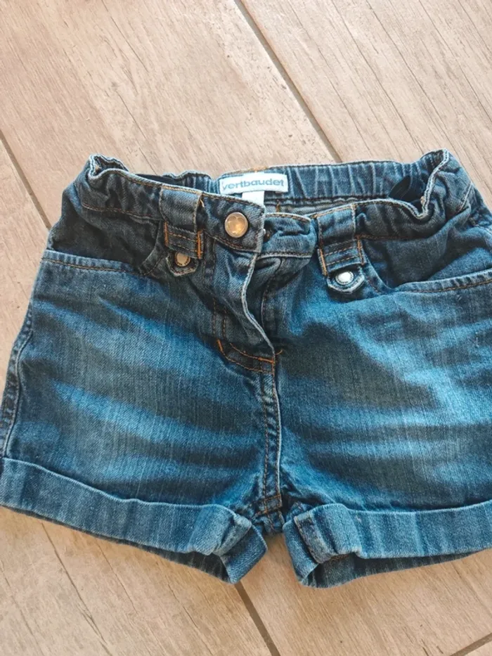 Ensemble d'été short en jeans et t-shirt rose 2 ans - photo numéro 2