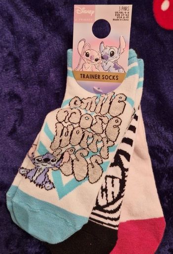 Lot de 3 paires de socquettes Stitch et Angel 37-42