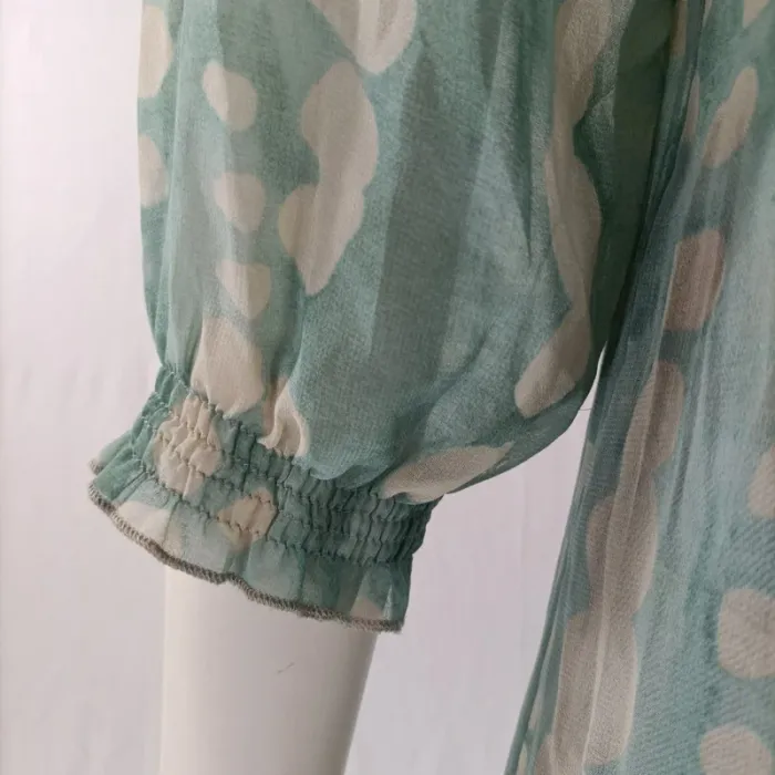 Tunique fluide vert d’eau à imprimé pois – La Fée Maraboutée T.36 A1124 - photo numéro 6