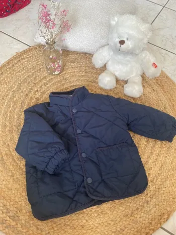 Manteau bleu marine matelassé