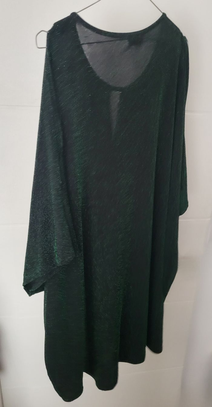 Lumineuse tunique de fête verte pailletée 58/60 Yours Clothing