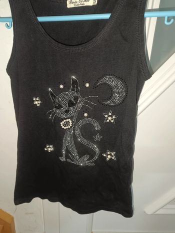 Débardeur chat Strass