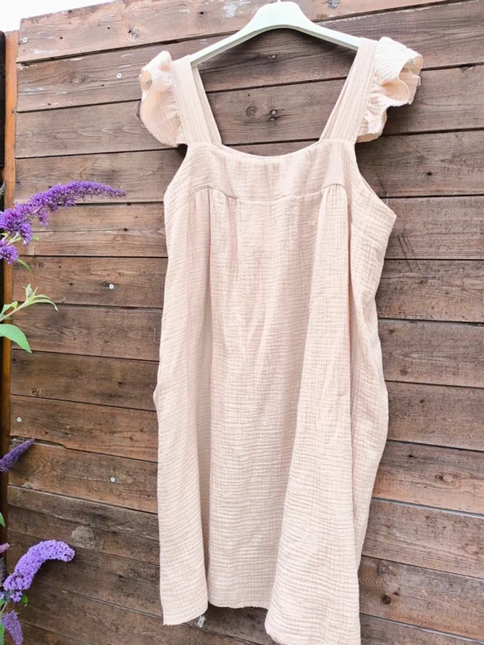 Robe courte beige gaz de coton TU 36 à 42 - photo numéro 7