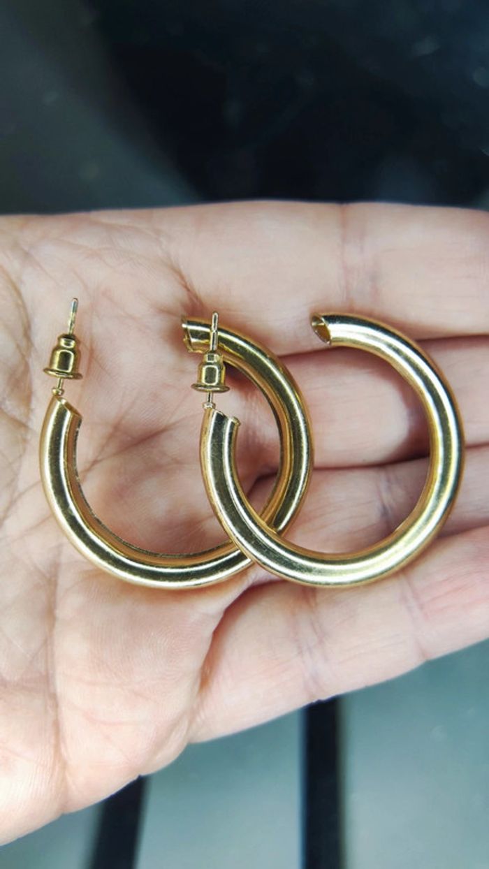 Créoles rondes dorées - photo numéro 2