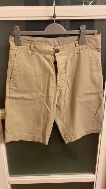 Bermudas en tissus beige homme