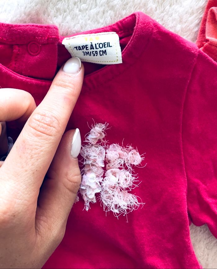 Lot de 2 tee-shirts manches longues « tape à l’œil » 3 mois - photo numéro 3