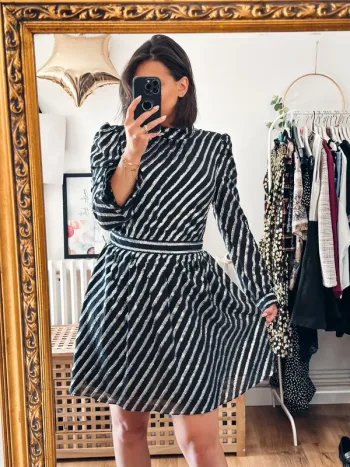 Robe Michael Kors noire et argentée taille 38