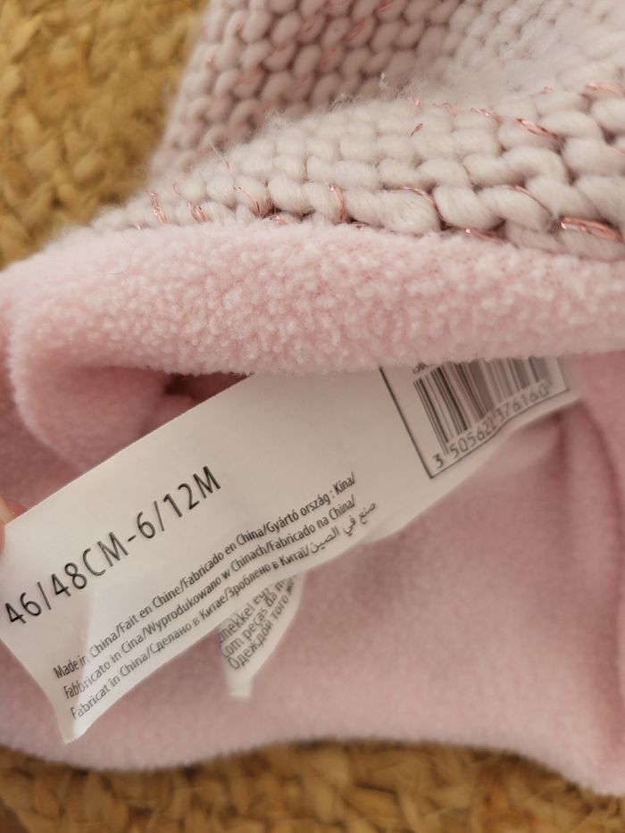 🧸Bonnet chaud rose poudré bébé fille 6 - 12 mois 46/48 cms - photo numéro 2