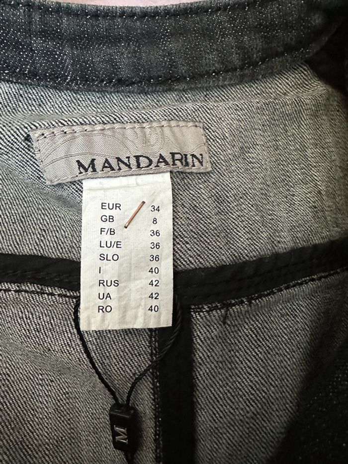 Veste en jeans Mandarin Taille 36 - photo numéro 3