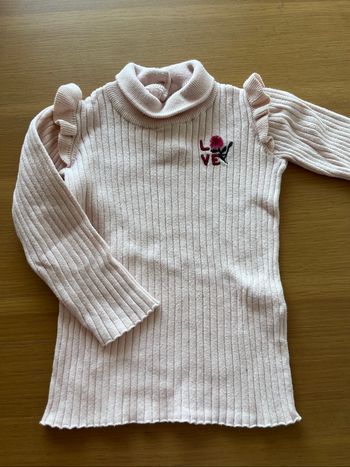 Pull Tape à l’œil rose pale fleur 36M TBE
