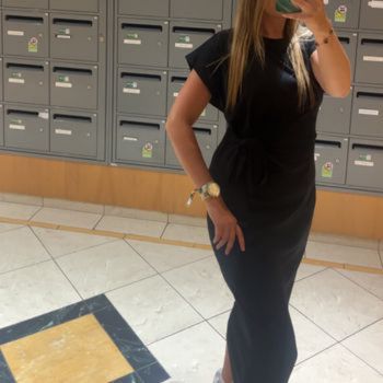 Robe longue noir noeud