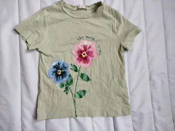 Tee shirt motif fleurs brillantes