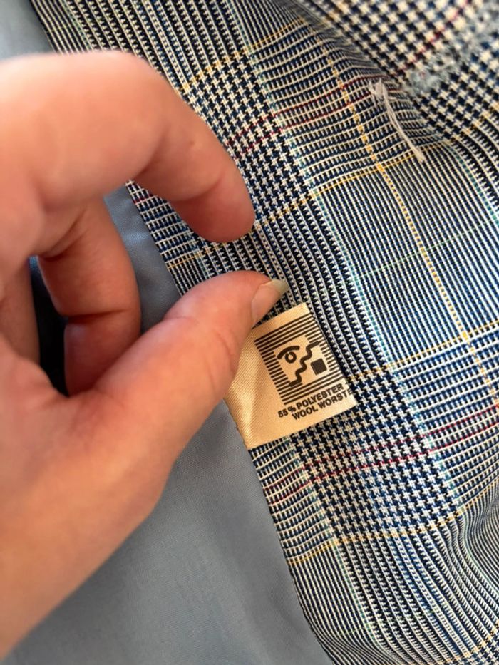 Veste blazer motif prince de galle carreaux gris noir Weinberg Paris vintage 90s taille L/XL - photo numéro 9