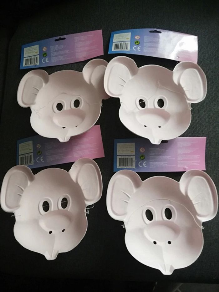 Lot de 4 masques souris en mousse pour déguisement - photo numéro 2