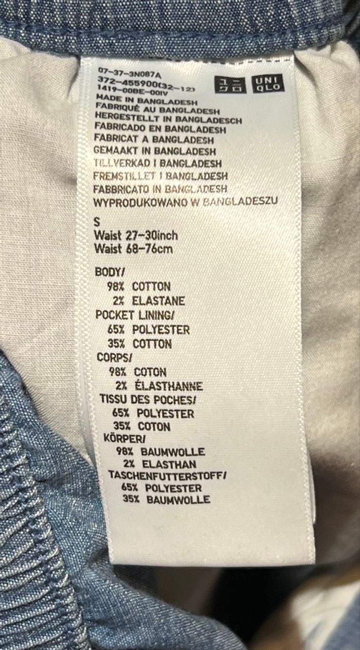 Short enfant Uniqlo bleu taille S état impeccable - photo numéro 3