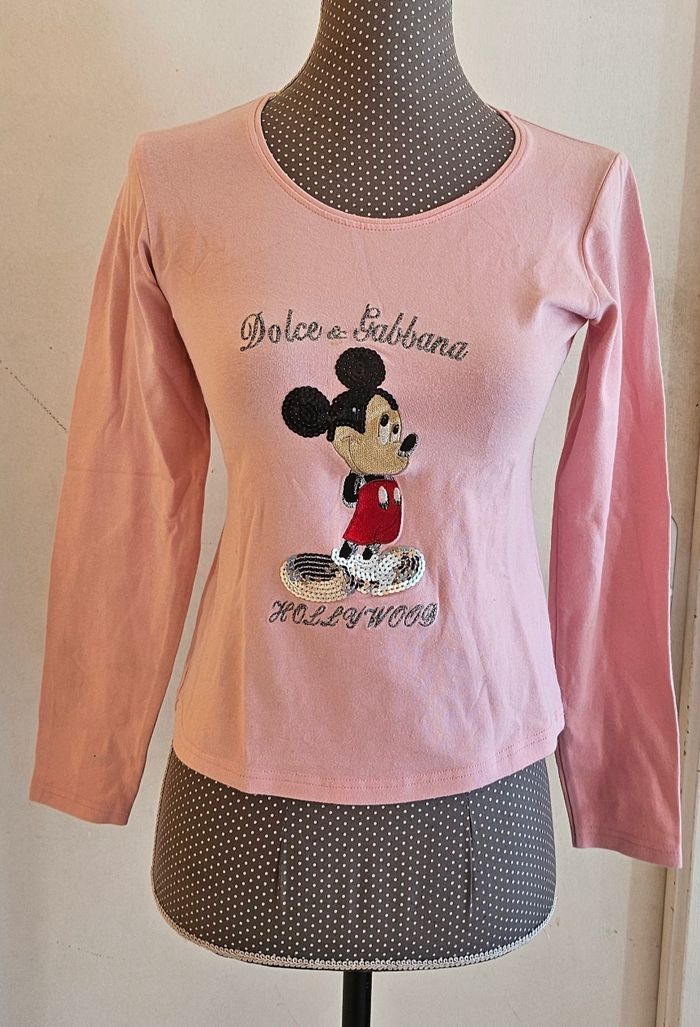 Tee shirt mickey sequins - T 38 - photo numéro 2