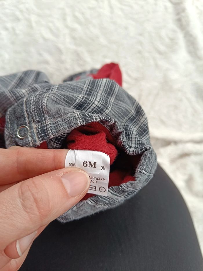 Combinaison sans pied à  carreaux Garçon 6 mois Un amour de PBoy 100% coton - photo numéro 7