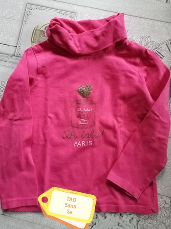 T shirt col roulé fille