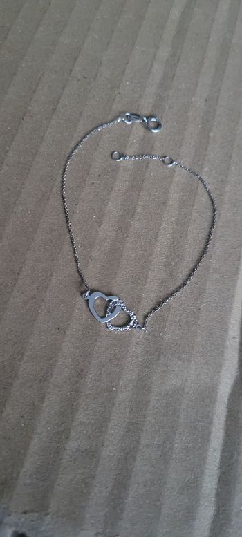 Bracelet en or blanc 9 carats coeur