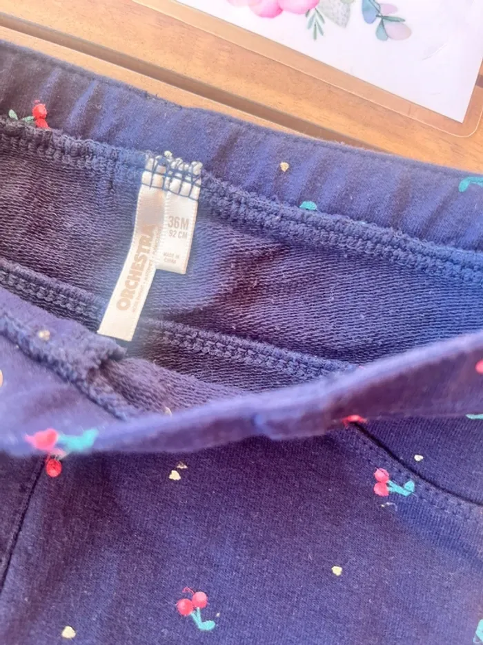 Pantalon bleu motif cerise orchestra 3 ans - photo numéro 2