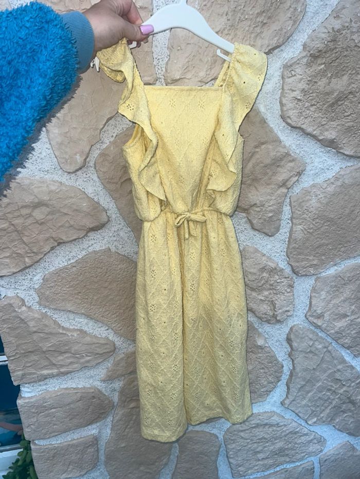 Combinaison combi salopette jaune à broderies Primark fluide flare jaune 3-4 ans 3 4
