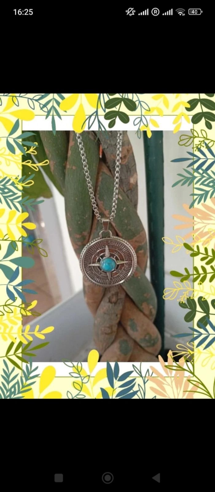 Collier pendentif viking boussole réversible - photo numéro 1