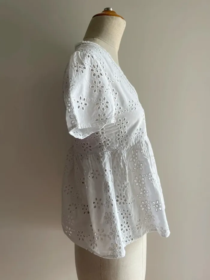 Haut blanc Artlove à broderie anglaise - photo numéro 3