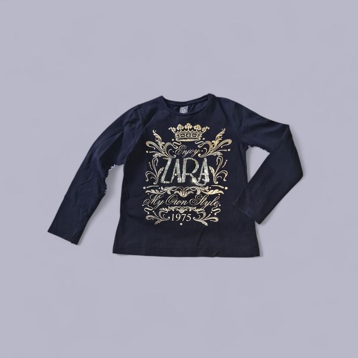 t-shirt noir doré Zara fille 5/6 ans