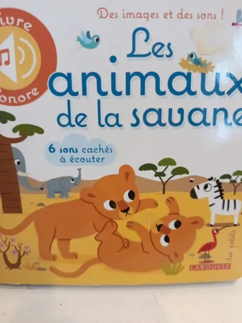 Livre sonore les animaux de la savane