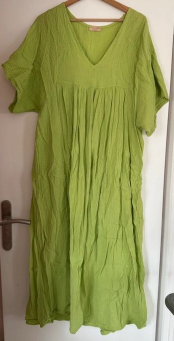 Robe bohème  longue vert pomme 