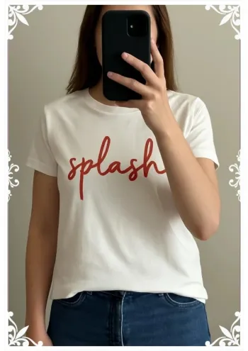 👕 T-shirt blanc inscription "splash" Lafayette taille M