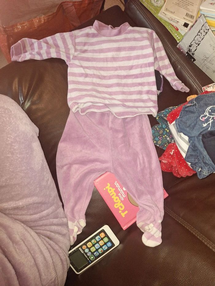 Pyjamas violet 2 pièces 1ans