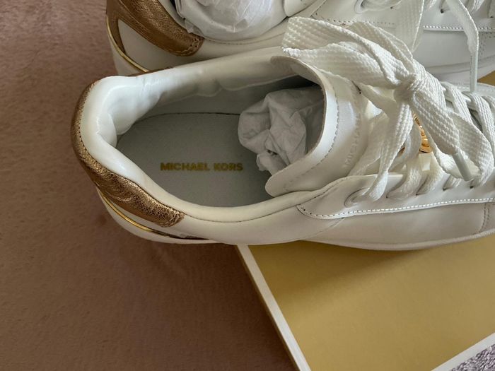 Michael Kors Dottie cuir blanc/beige/or – Taille 40 – Comme neuve - photo numéro 10