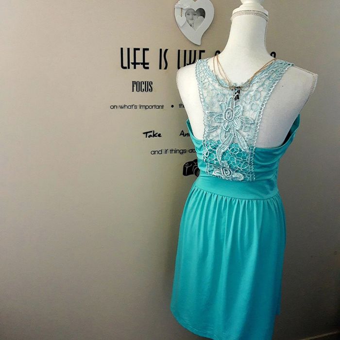Robe de soirée cérémonie mariage verte émeraude dos dentelle taille S 38/38 - photo numéro 3