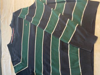 Pull rayé Gris Bleu et Vert Homme Tommy Hilfiger Taille XL