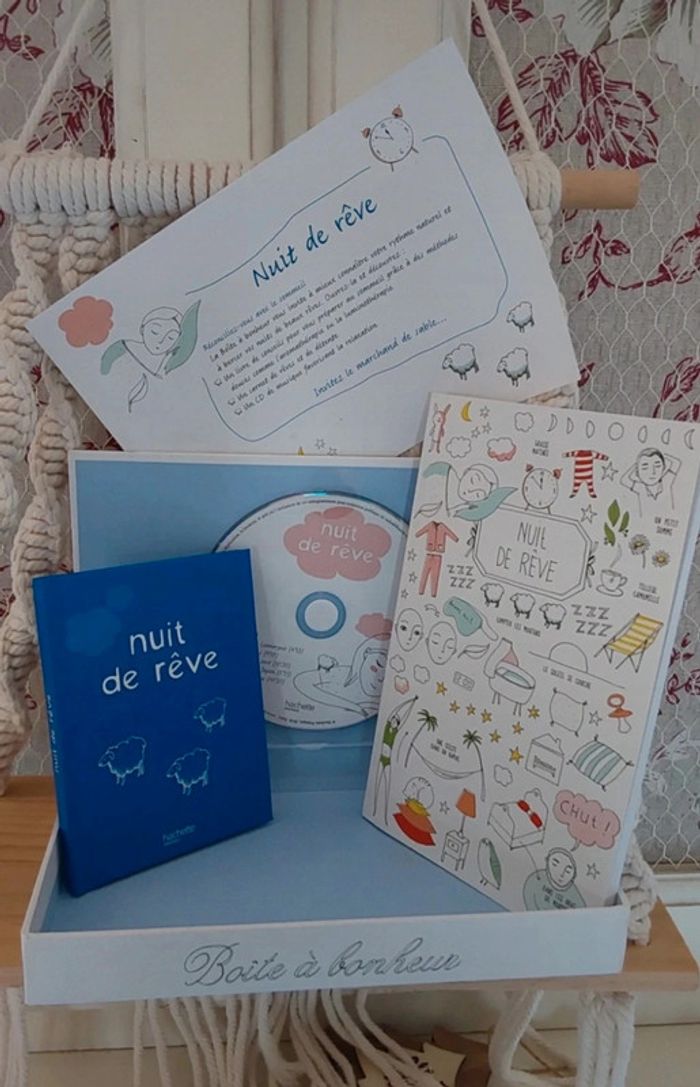 Joli coffret Boite à bonheur Nuit de rêve Livre carnet et CD - photo numéro 5