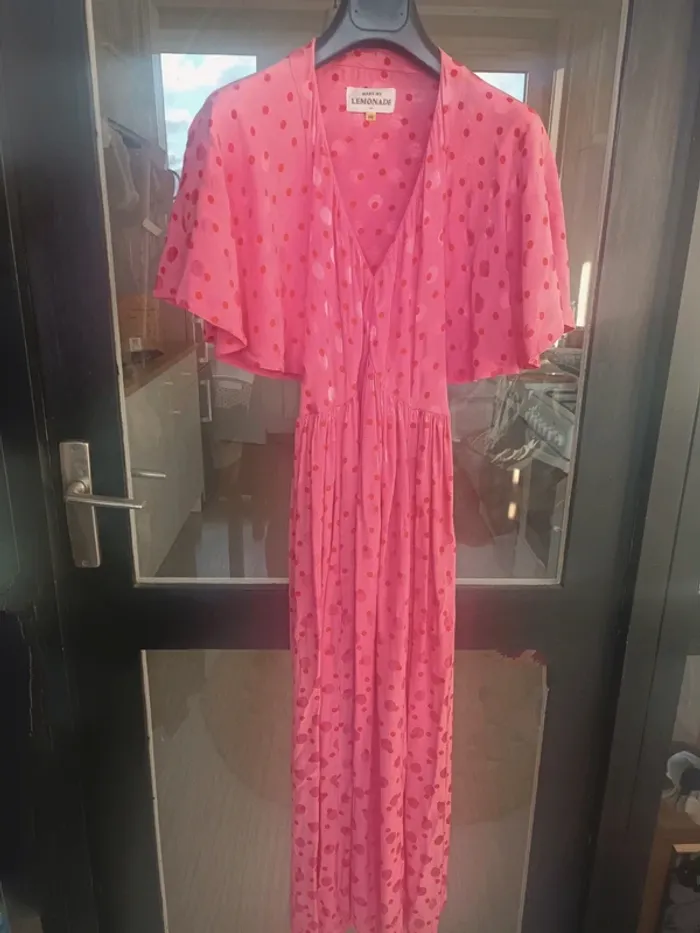 Robe rose longue à pois dos ouvert Make My Lemonade Taille 38 En très bon état - photo numéro 3