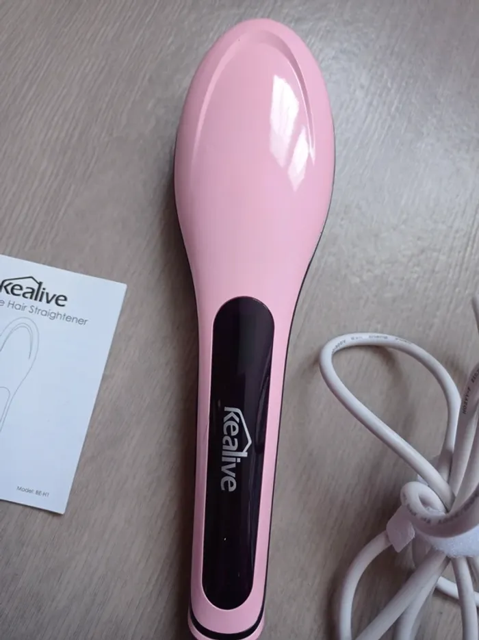 Brosse chauffante a lisser rose - photo numéro 2